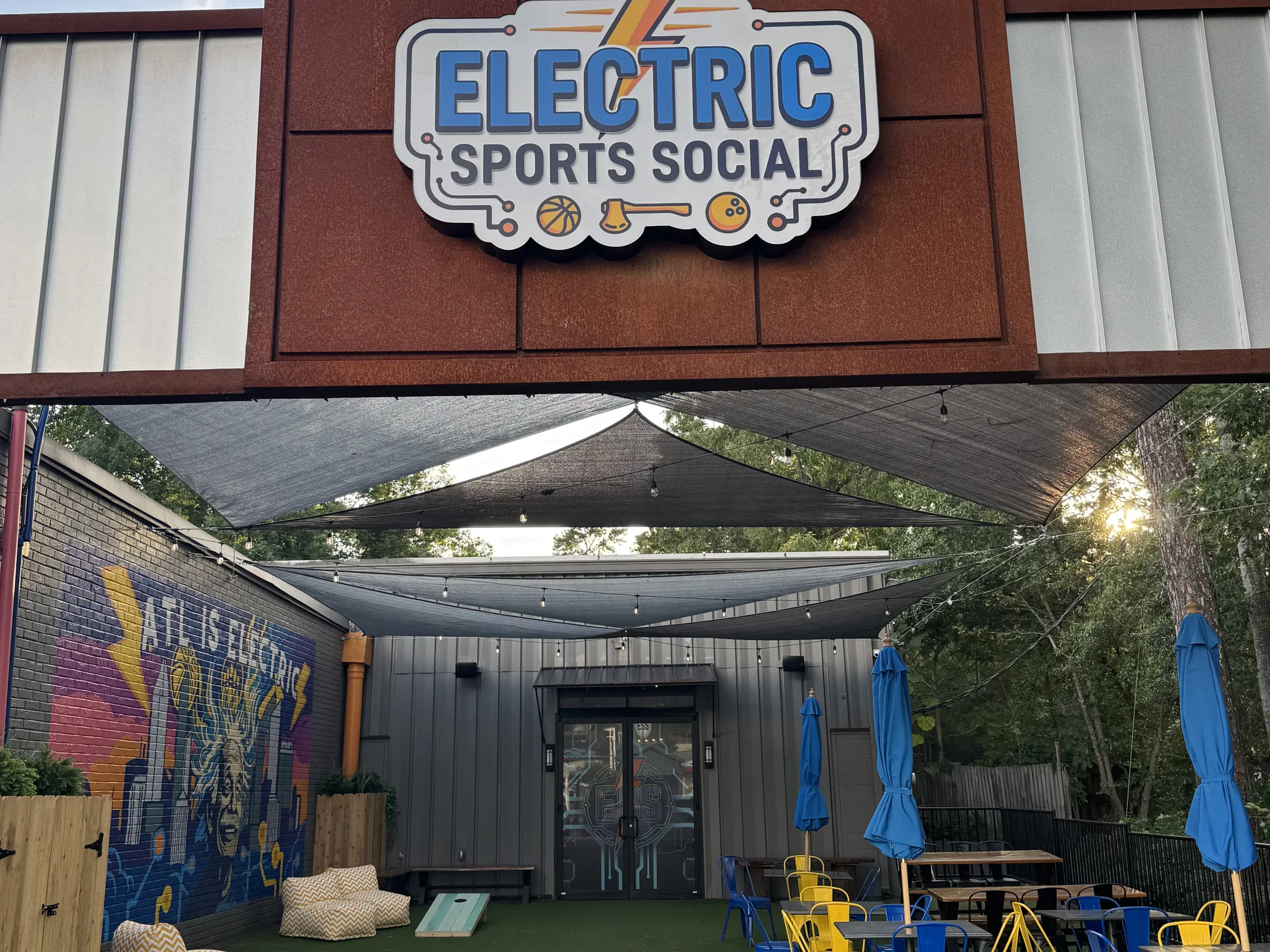 Electric Social Sport front sign by day